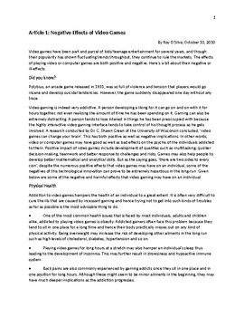argumentative essay about gaming