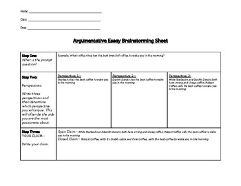 college application essay brainstorming worksheet