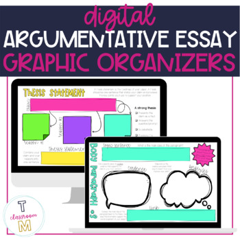 Preview of Argumentative Essay Digital Graphic Organizers | Distance Learning