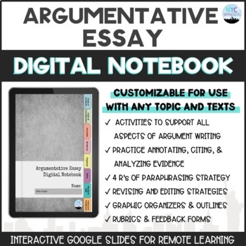 Preview of Argumentative Essay Digital Notebook