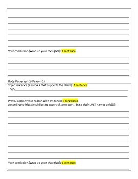 argumentative essay graphic organizer middle school pdf