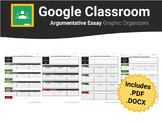 Argumentative Essay Graphic Organizers For Google Classroom