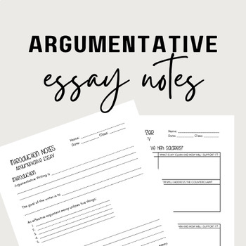 argumentative essay guided notes