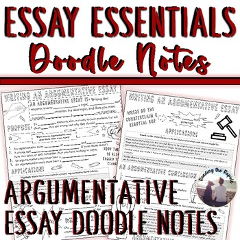 Preview of Argumentative Essay Introduction Doodle Notes for Argument Essay Writing Unit