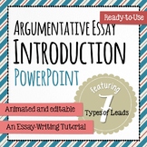 Argumentative Essay Introduction featuring the ABCs of Lead-Writing (Hooks)