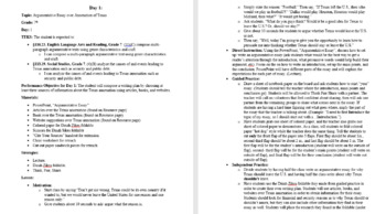 Preview of Argumentative Essay Lesson Plan