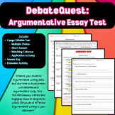 Argumentative Essay Multiple Choice & Short Answer Test As