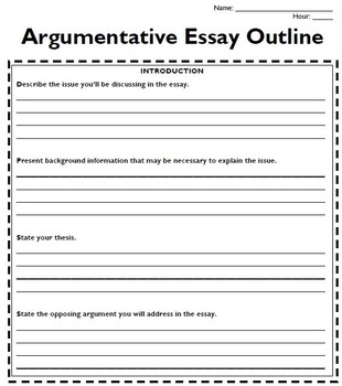 outline for a argumentative essay