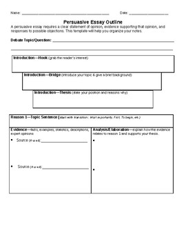 argumentative essay outline tpt