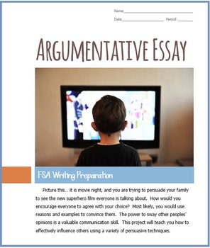 Preview of Argumentative Essay Packet / Print & Go / FSA