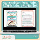 Argumentative Essay Poster, Fillable Notes, Mentor Text
