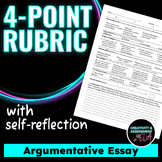 Argumentative Essay Rubric | Practical Editable 4 Point w/