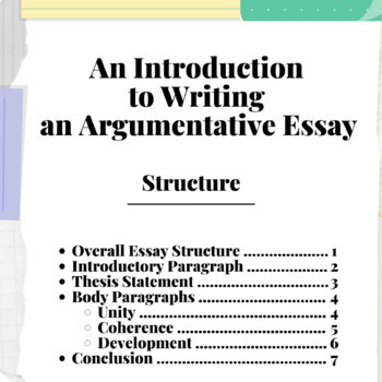 Preview of Argumentative Essay STRUCTURE - Essay Writing - How To Guide - Composition
