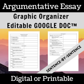 five paragraph persuasive essay graphic organizer