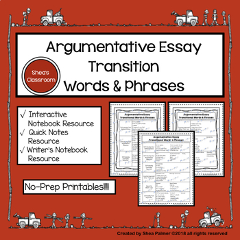 transitional words for argumentative essay