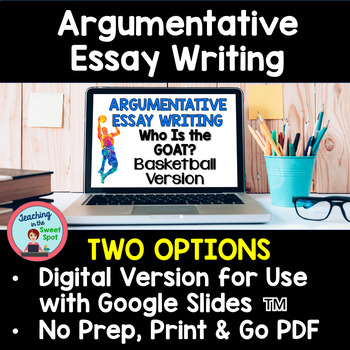 Preview of Argumentative Essay Writing Middle School Google Slides™