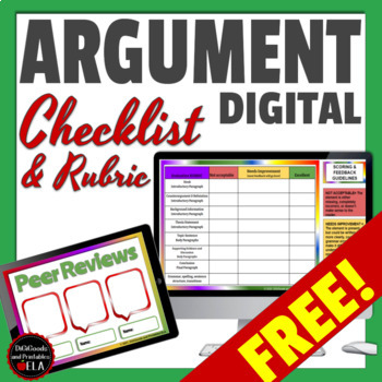 Preview of Argumentative Essay Writing Activity FREE