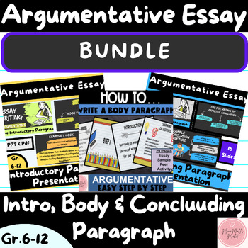 Preview of Argumentative Essay Writing Bundle, Middle and High School, CCSS Aligned