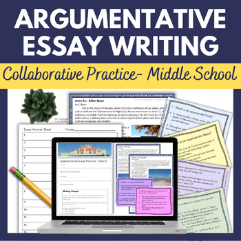 Preview of Argumentative Essay Writing Collaborative Activity - Printable and Digital