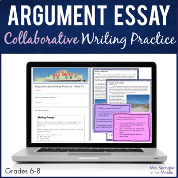 Preview of Argumentative Essay Writing Collaborative Practice DIGITAL Task Cards