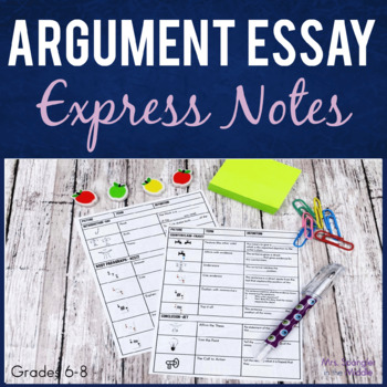 Preview of Argumentative Essay Writing Guided Notes