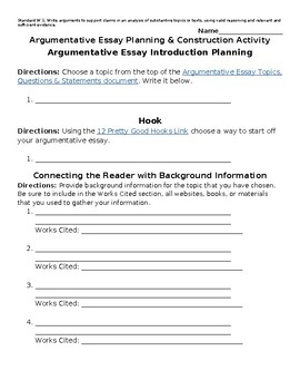 Preview of Argumentative Essay Writing Guide and Template