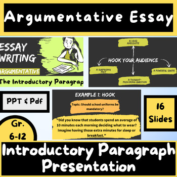 Preview of Argumentative Essay Writing, Introduction Paragraph, Rubric CCSS