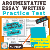 Argumentative Essay Writing Lesson, Practice Test, Graphic