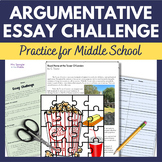 Argumentative Essay Writing Middle School Challenge Activity | Printable