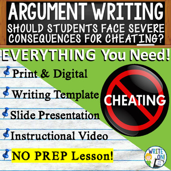Preview of Argumentative Essay Writing - Rubric - Graphic Organizer - Cheating in School