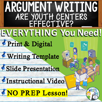 Preview of Argumentative Essay Writing Unit - Rubric - Graphic Organizer  - Youth Centers