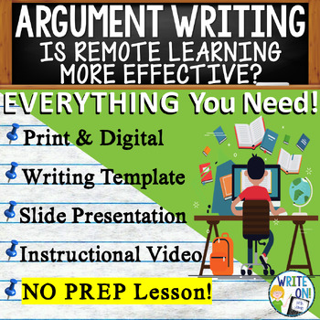 Preview of Argumentative Writing Prompt Rubric Graphic Organizer,Template - Remote Learning