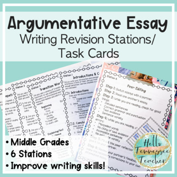 Preview of Argumentative Essay Writing Revision Stations for Middle Grades CCSS Aligned