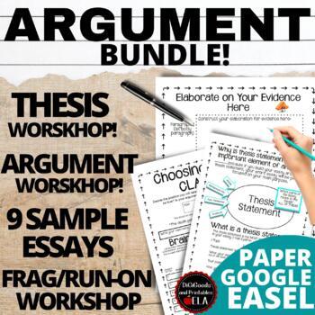 Preview of Argumentative Essay Writing |Thesis Statement | Complete Sentences Worksheets