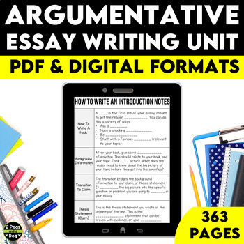 Preview of Argumentative Essay Writing Unit