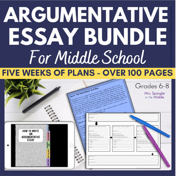 Preview of Argumentative Essay Writing Unit Bundle for Middle School