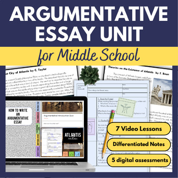 Preview of Argumentative Essay Writing Unit for Middle School - STAAR ECR