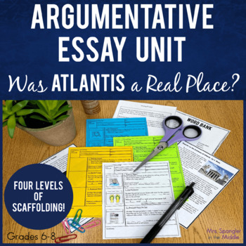 Preview of Argumentative Writing Notes Outline Template Worksheet with Articles