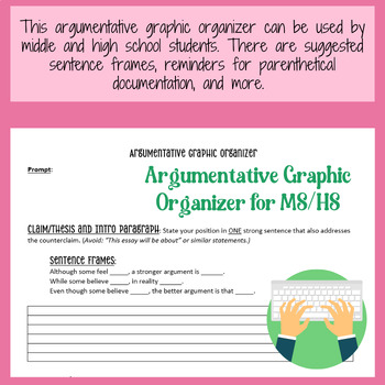 Preview of Argumentative Graphic Organizer for MS and HS Students
