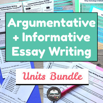 Preview of Argumentative + Informative Essay Writing Unit - Editable Graphic Organizers