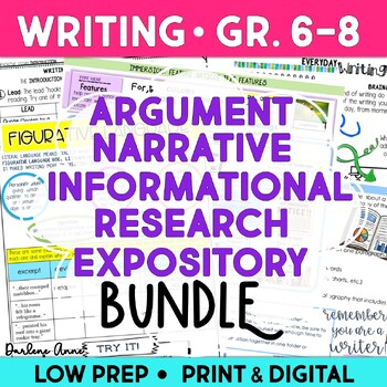 Preview of Argumentative, Narrative, Informative, Research, & Expository Writing BUNDLE