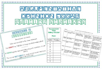 Preview of Argumentative/Opinion Essay Editing Stations and Rubric