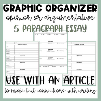 Preview of Argumentative Writing | Opinion Essay | Graphic Organizer | Outline | Grade 3-6+