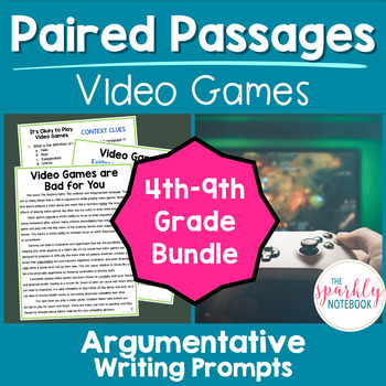 Preview of Argumentative Paired Text Passages DIFFERENTIATED BUNDLE: Video Games