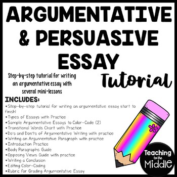 Preview of Argumentative / Persuasive Writing Tutorial Bundle Resources Mini-Lessons