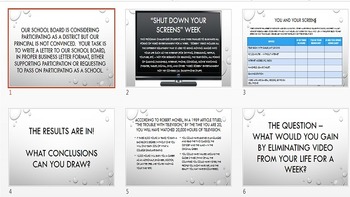 Preview of An Argumentative Challenge - Shut Down Screens Week