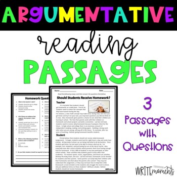 Preview of Argumentative Reading Passages