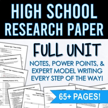 Preview of Argumentative Research Paper Full Unit - High School - Editable