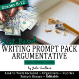 Writing Prompt Pack, Argumentative Essay on Paying Students for Good Grades