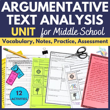 Preview of Argumentative Text Analysis Unit - Analyzing Arguments - Middle School